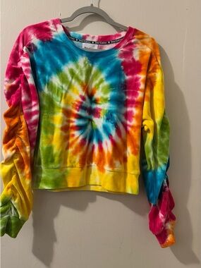 Juicy Couture Oversized Tie Dye Cropped Velour Top